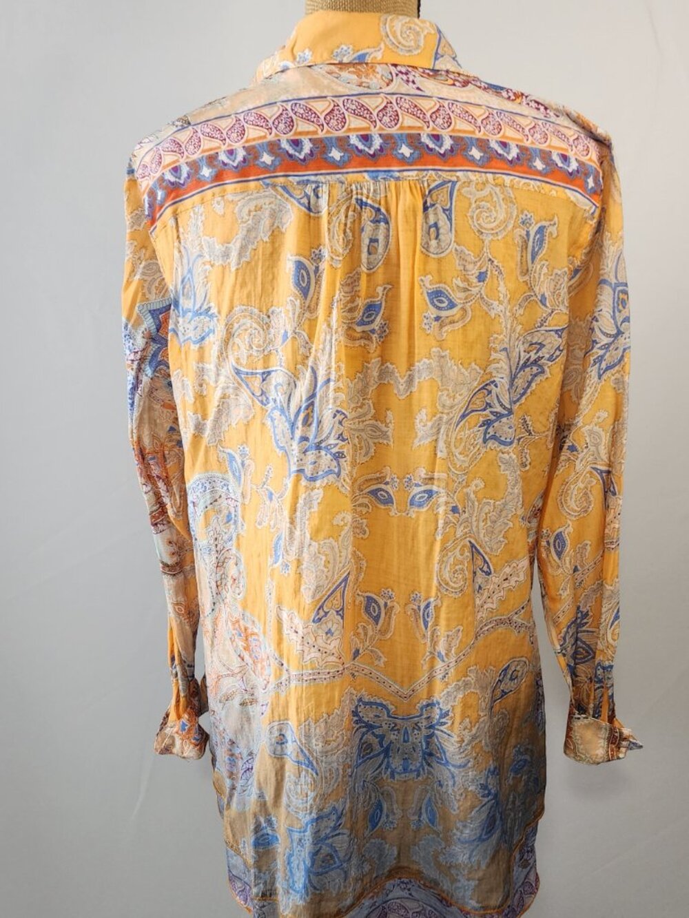 Soft Surroundings Paisley Ruffle Velvet Trim Tunic XL - Picture 5 of 13